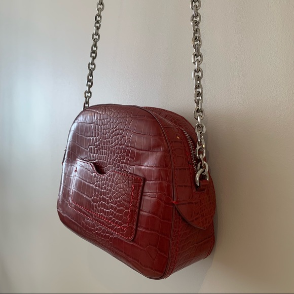 ZARA Printed Red Crossbody Bag W/Chain Strap - Picture 5 of 7